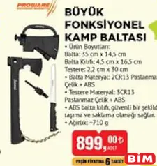 PROWARE BÜYÜK FONKSİYONEL KAMP BALTASI PROWARE BÜYÜK FONKSİYONEL KAMP BALTASI